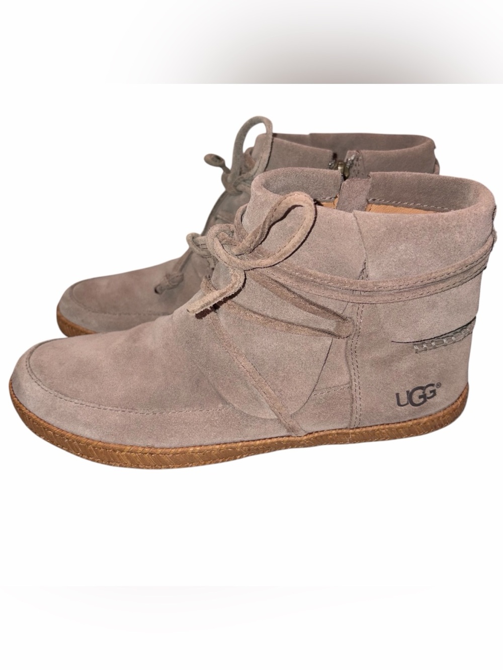 Ugg Taupe Suede Reid Boots Short Boots Booties Shoes size 7
